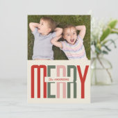 Frohe Vintage Drehbuch Foto Weihnachten (Stehend Vorderseite)