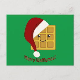Frohe Wafflemas WeihnachtsWaffel Feiertagspostkarte