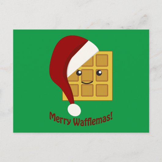 Frohe Wafflemas WeihnachtsWaffel Feiertagspostkarte (Vorderseite)