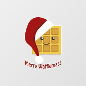 Frohe Wafflemas WeihnachtsWaffel  Fensteraufkleber (Blatt)