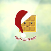 Frohe Wafflemas WeihnachtsWaffel Fensteraufkleber (Blatt 3)