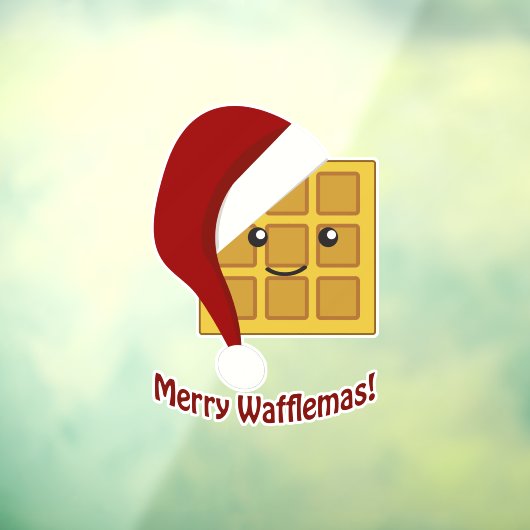 Frohe Wafflemas WeihnachtsWaffel Fensteraufkleber (Blatt 3)