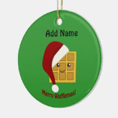 Frohe Wafflemas WeihnachtsWaffel Keramikornament (Links)