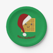 Frohe Wafflemas WeihnachtsWaffel Pappteller (Vorderseite)
