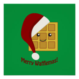 Frohe Wafflemas WeihnachtsWaffel Poster