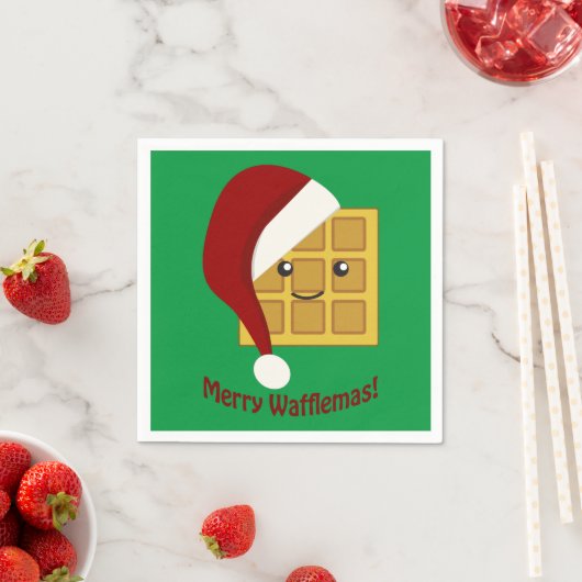 Frohe Wafflemas WeihnachtsWaffel Serviette (Beispiel)