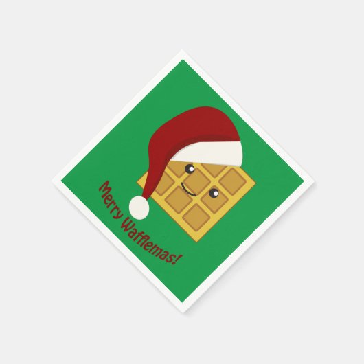 Frohe Wafflemas WeihnachtsWaffel Serviette (Ecke)