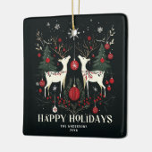 Frohe wärme skandinavische Weihnachtsbaum Keramikornament (Links)