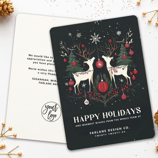 Frohe, warme skandinavische Weihnachtsgeschäfte Feiertagskarte