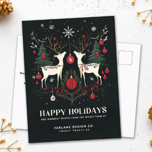 Frohe, warme skandinavische Weihnachtsgeschäfte Feiertagspostkarte