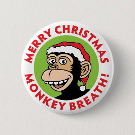 Frohe Weihnacht-Affe-Atem Button
