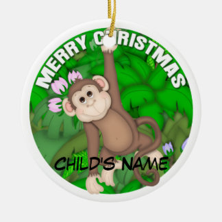 Frohe Weihnacht-Affe Keramik Ornament