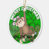 Frohe Weihnacht-Affe Keramik Ornament (Links)