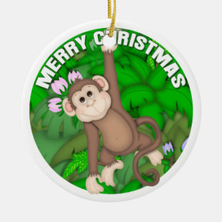 Frohe Weihnacht-Affe Keramikornament