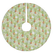 Frohe Weihnacht-Ananas-tropische Insel Polyester Weihnachtsbaumdecke (Vorderseite)