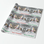 Frohe Weihnacht-Beagle-Welpen-u. Geschenkpapier (Ungerollt)