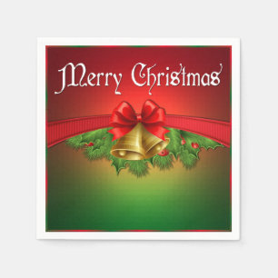 Frohe Weihnacht-Bell-Feiertags-Servietten Serviette