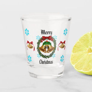 Frohe Weihnacht-Bogen, Kranz, Bell und Schnapsglas
