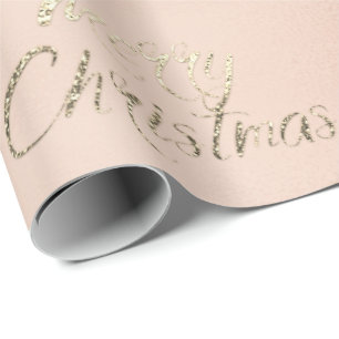 Frohe Weihnacht-Champagne-Rosen-GoldGlitzer Geschenkpapier