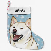 Frohe Weihnacht-Creme Shiba Inu Strumpf Kleiner Weihnachtsstrumpf (Vorderseite)