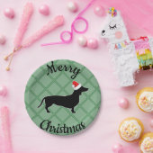 Frohe Weihnacht-Dackel-Hund Pappteller (Party)