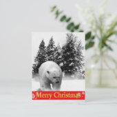 Frohe Weihnacht-Eisbär! Feiertagspostkarte (Stehend Vorderseite)