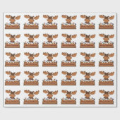 Frohe Weihnacht-Elche mit Weihnachtslichtern Geschenkpapier (Flach)