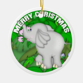 Frohe Weihnacht-Elefant Keramik Ornament