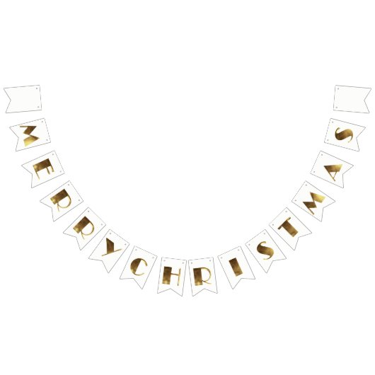 Frohe Weihnacht-elegante goldene Text-Typografie Wimpelkette (Alle)