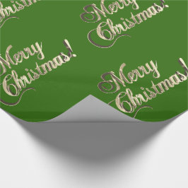 Frohe Weihnacht-elegantes modernes Grün und Gold Geschenkpapier
