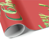 Frohe Weihnacht-elegantes modernes Rotes und grün Geschenkpapier (Rolleneckpunkt)