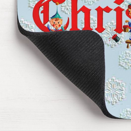 FROHE WEIHNACHT-ELF-AUFLAGE durch SHARON SHARPE Mousepad (Ecke)