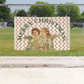 FROHE WEIHNACHT-ENGEL Fahne MIT GUMMIMUFFE Banner (Insitu)