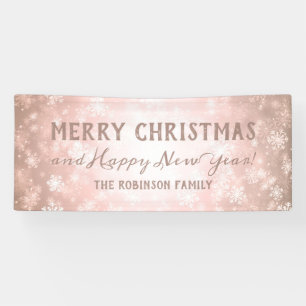 Frohe Weihnacht-Familien-Rosen-Goldwinter-Wunder Banner