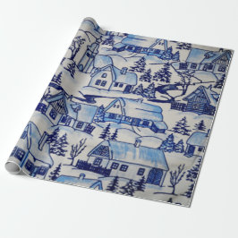Frohe Weihnacht-Feiertage Olde-Weltwinter-Dorf Geschenkpapier