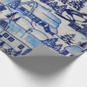 Frohe Weihnacht-Feiertage Olde-Weltwinter-Dorf Geschenkpapier (Ecke)