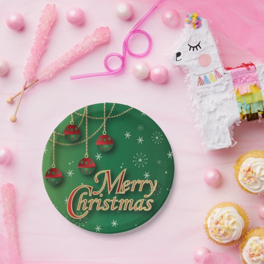 Frohe Weihnacht-festliche Verzierungen Pappteller (Party)