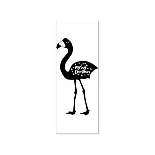 "Frohe Weihnacht-" Flamingo-GummiBriefmarke, LF Gummistempel