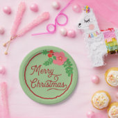 Frohe Weihnacht-Flora-Papier-Teller Pappteller (Party)
