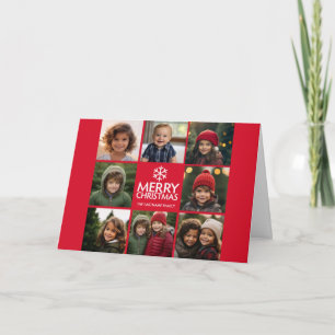 Frohe Weihnacht-Foto-Collagen-rotes Weiß Feiertagskarte