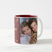 Frohe Weihnacht-Foto-Tasse - elegante Verzierungen Zweifarbige Tasse (VorderseiteRechts)