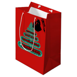 FROHE WEIHNACHT-FUNKTIONIERENDER MITTLERE GESCHENKTÜTE