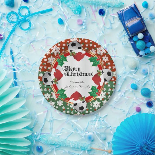 Frohe Weihnacht-Fußball-Liebhaber Pappteller (Party)