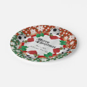 Frohe Weihnacht-Fußball-Liebhaber Pappteller (Schrägansicht)