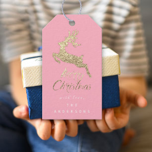 Frohe Weihnacht-Geschenk vorüber Script Goldgraue Geschenkanhänger
