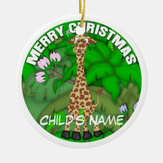 Frohe Weihnacht-Giraffe Keramikornament