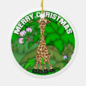 Frohe Weihnacht-Giraffe Keramikornament (Hinten)