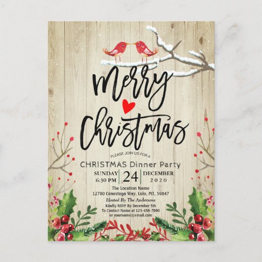 Frohe Weihnacht-glückliches neues Postkarte (Vorderseite)