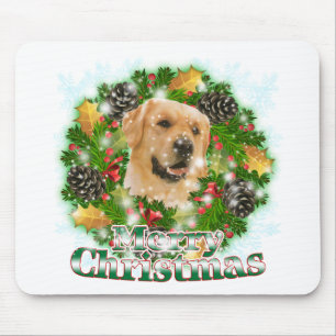 Frohe Weihnacht-golden retriever Mousepad
