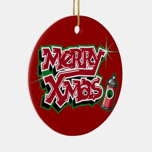 Frohe Weihnacht-Graffiti-Verzierung Keramikornament (Rechts)